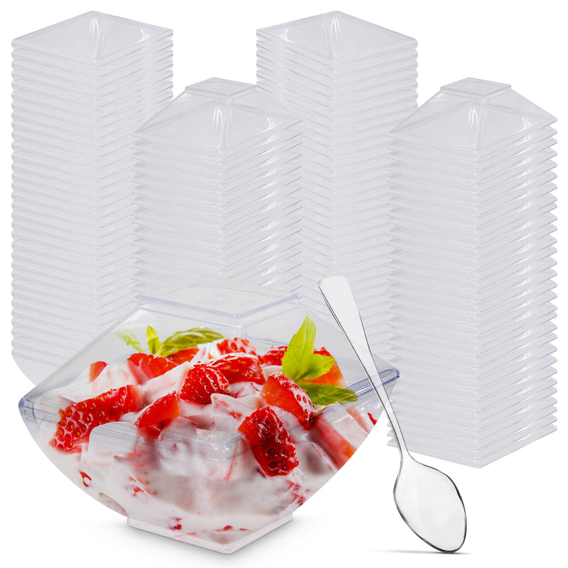 Wide Square Dessert Cup - 4 oz (50 Count)