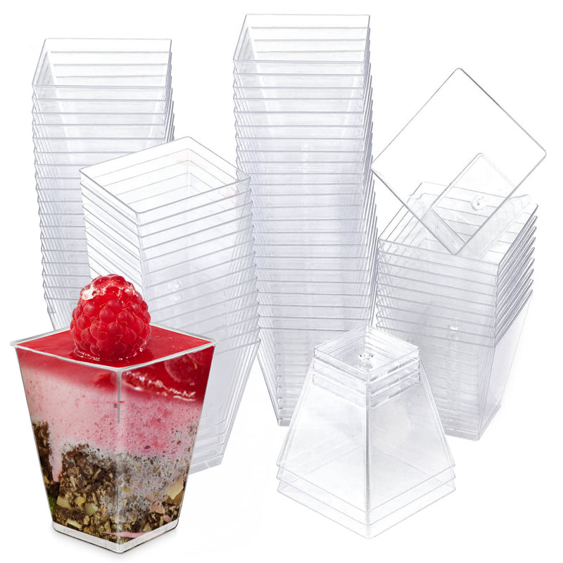 Mini Square 2 oz Dessert Cups (50 Count)